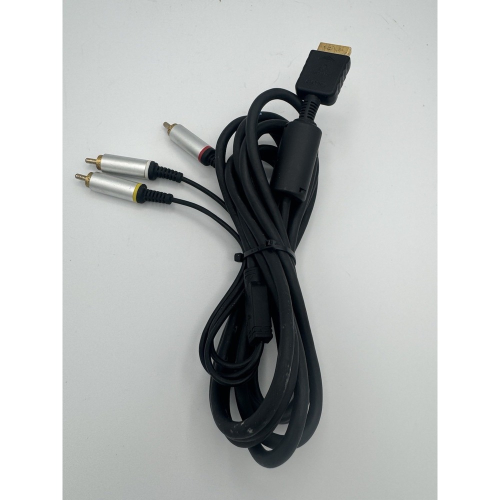 Official OEM Sony Playstation 2 3 PS1 PS2 PS3 Gold Tip RCA Composite AV Cable